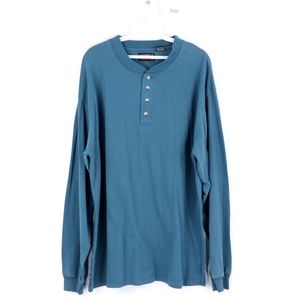 90s Streetwear Mens XL Henley Long Sleeve Shirt